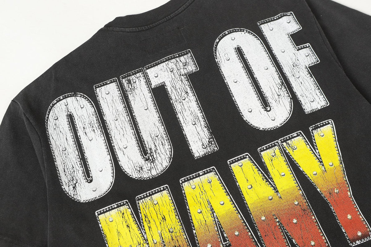Godspeed Washed Black Statue Graphic T-Shirt — detail