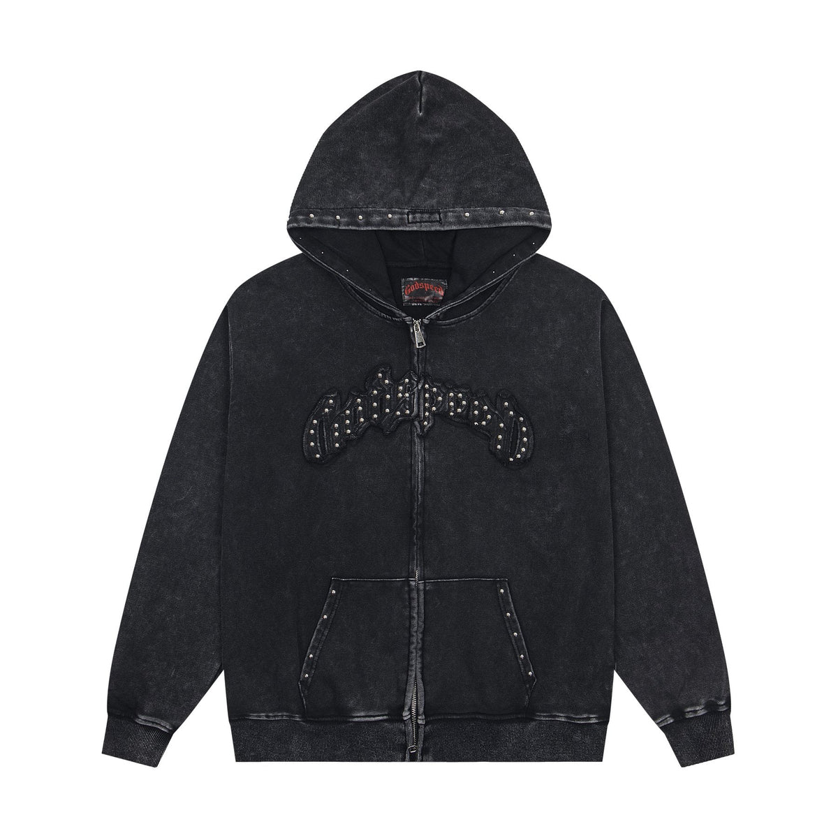 Godspeed Rhinestone-Style Zip Hoodie — front