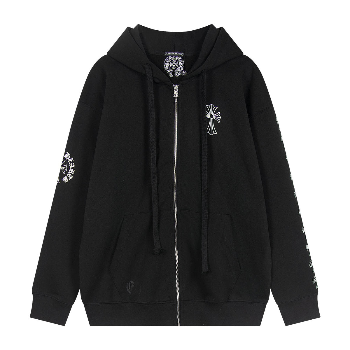 Chrome Hearts Horseshoe Cross Sanskrit Zip Hoodie — hero