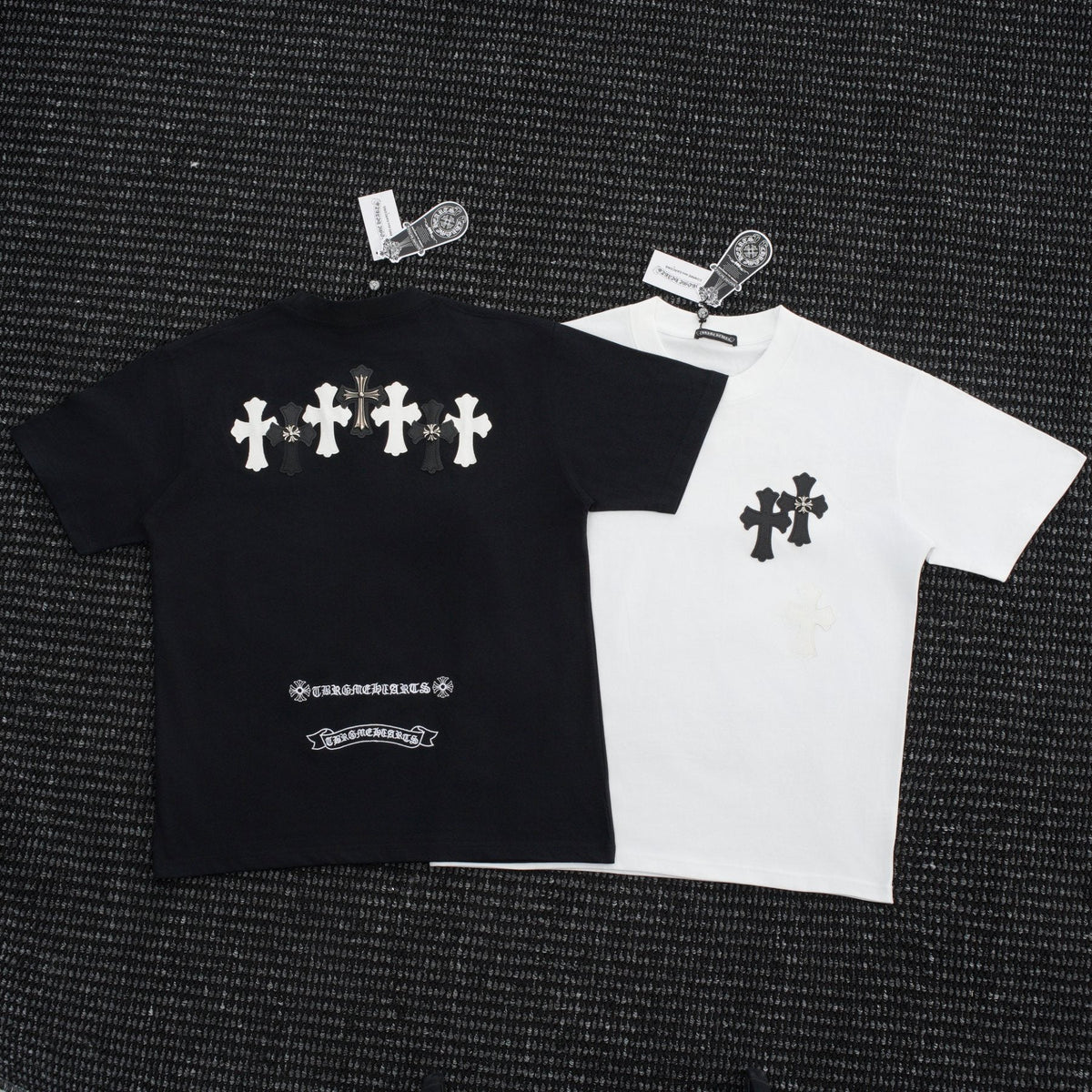 Chrome Hearts Contrast Cross Applique T-Shirt — comparison