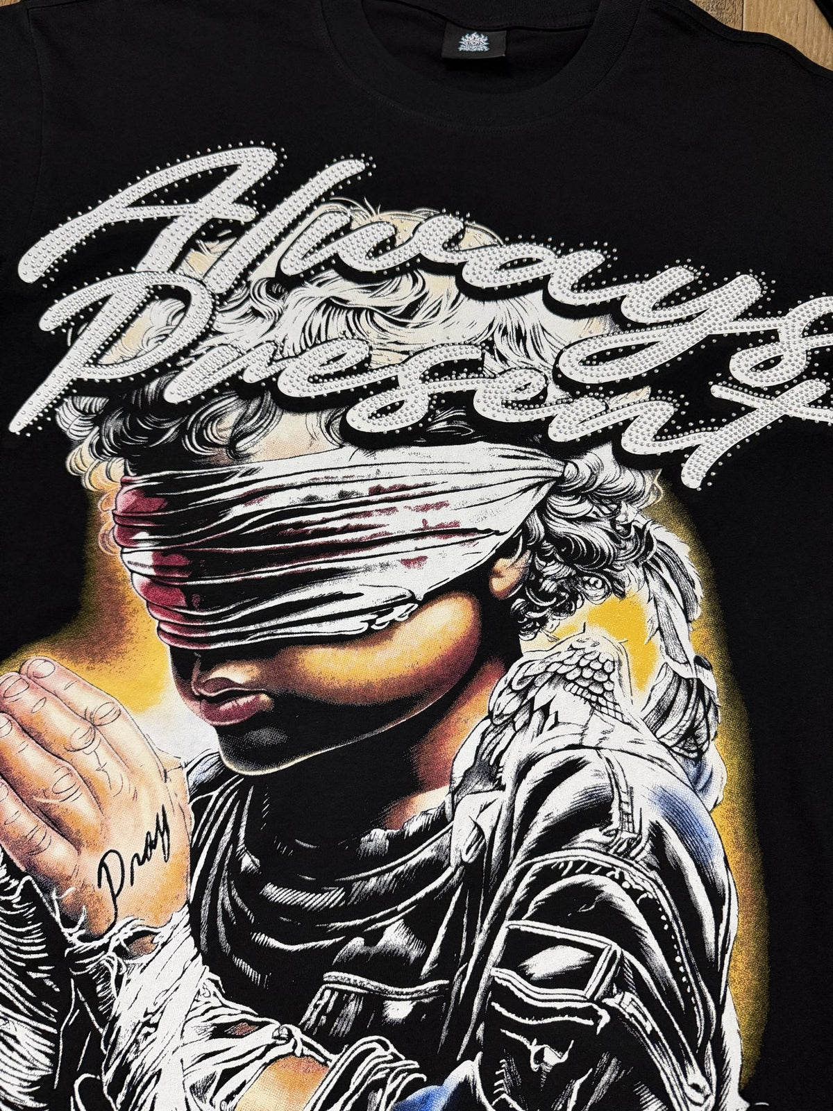 ALWAYS-PRESENT Reborn Figure Graphic T-Shirt — detail