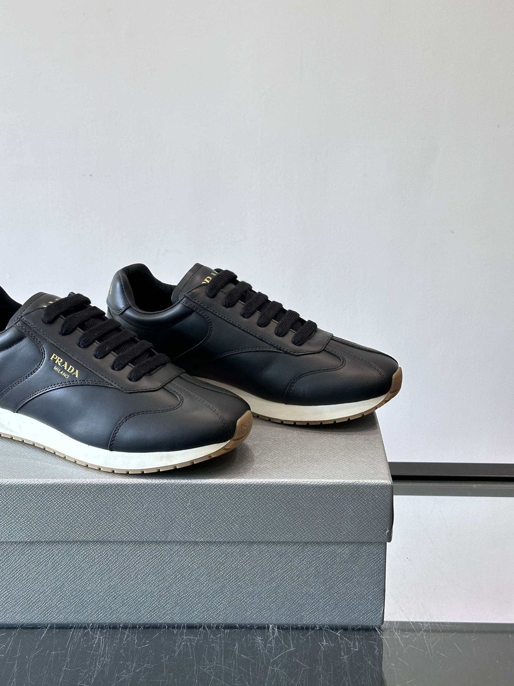 Prada Black Low-Top Sneakers — side