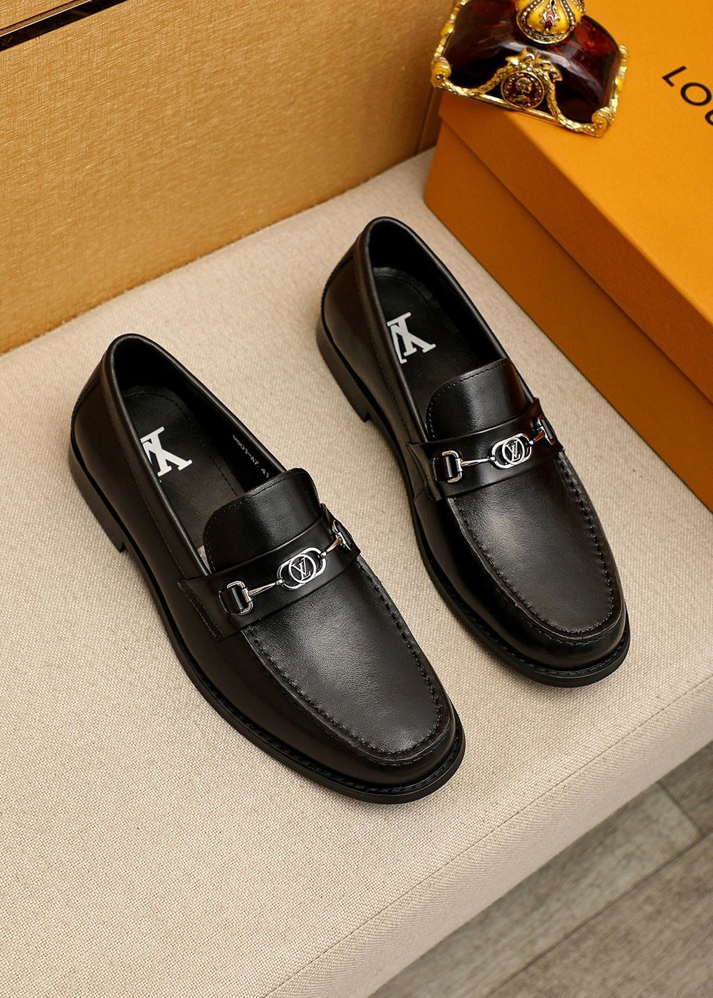 Louis Vuitton Black Hardware Loafers — front