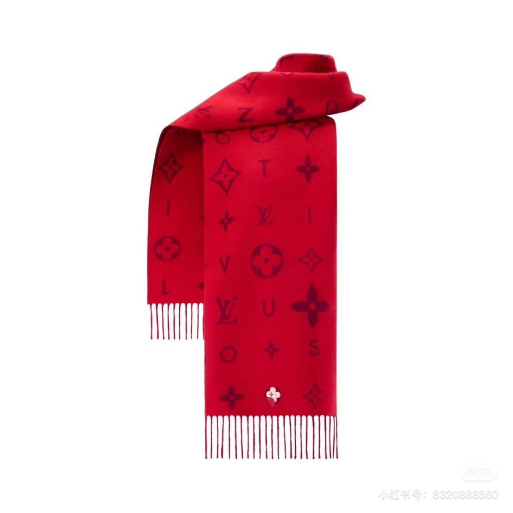 Louis Vuitton Reykjavik 2.0 Red Monogram Scarf — front