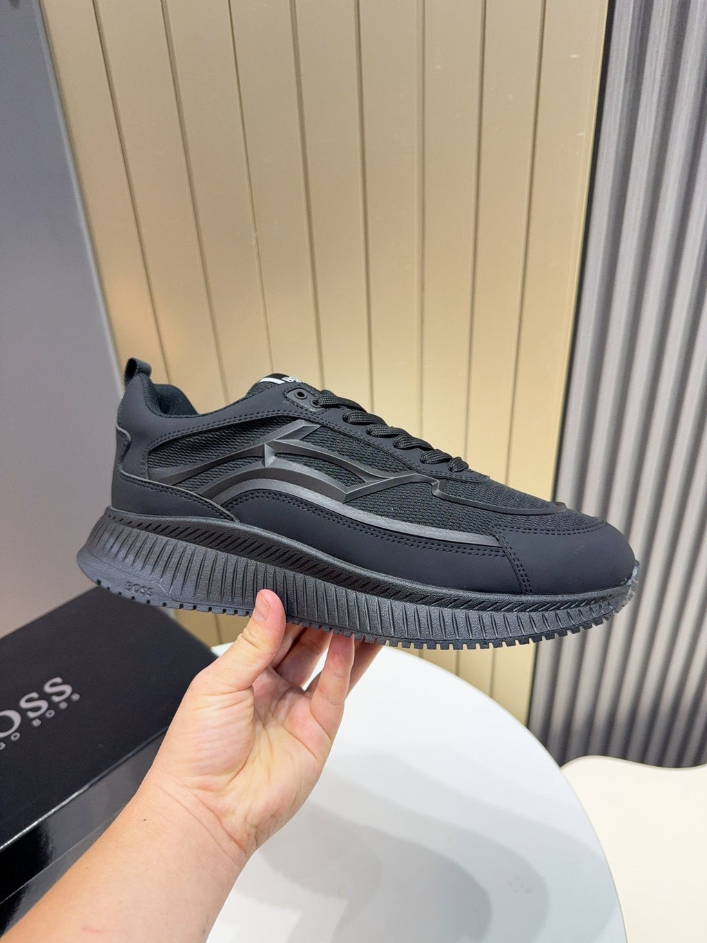 BOSS Black Low-Top Sneakers — side