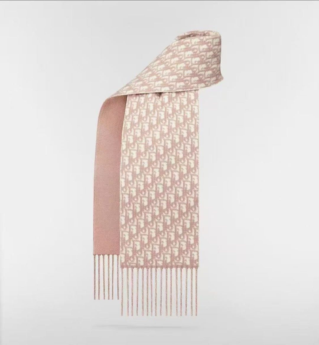 Fringed Patterned Scarf — hero