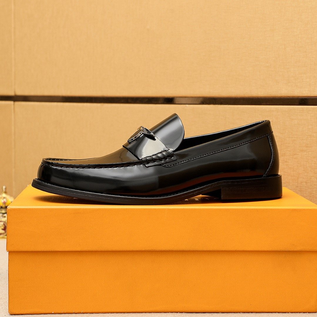 Louis Vuitton Black Hardware Loafers — side