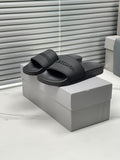 Balenciaga Black Embossed Slide Sandals — hero