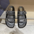 Dior Patterned Buckle Slide Sandals — hero