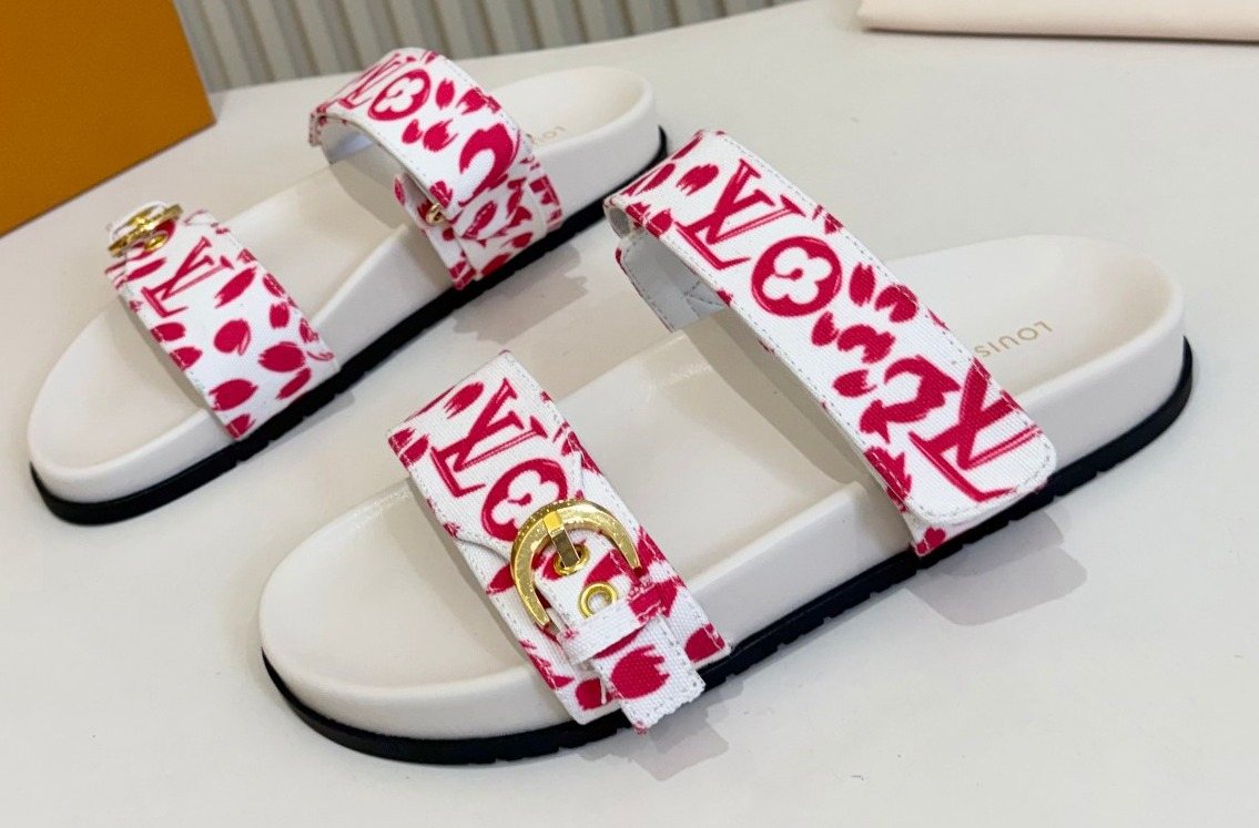 Louis Vuitton Double-Strap Slide Sandals — front