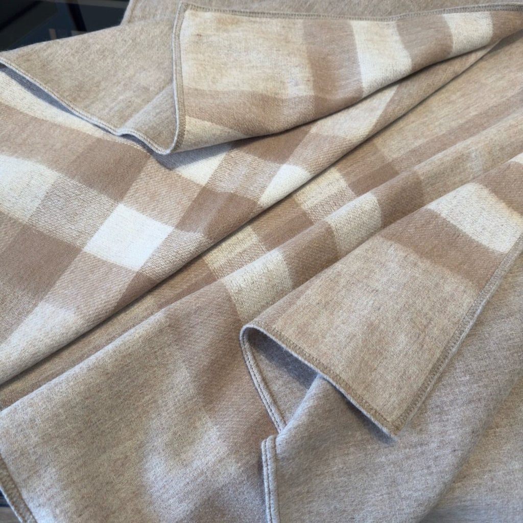 Burberry Reversible Plaid Cape Shawl — detail