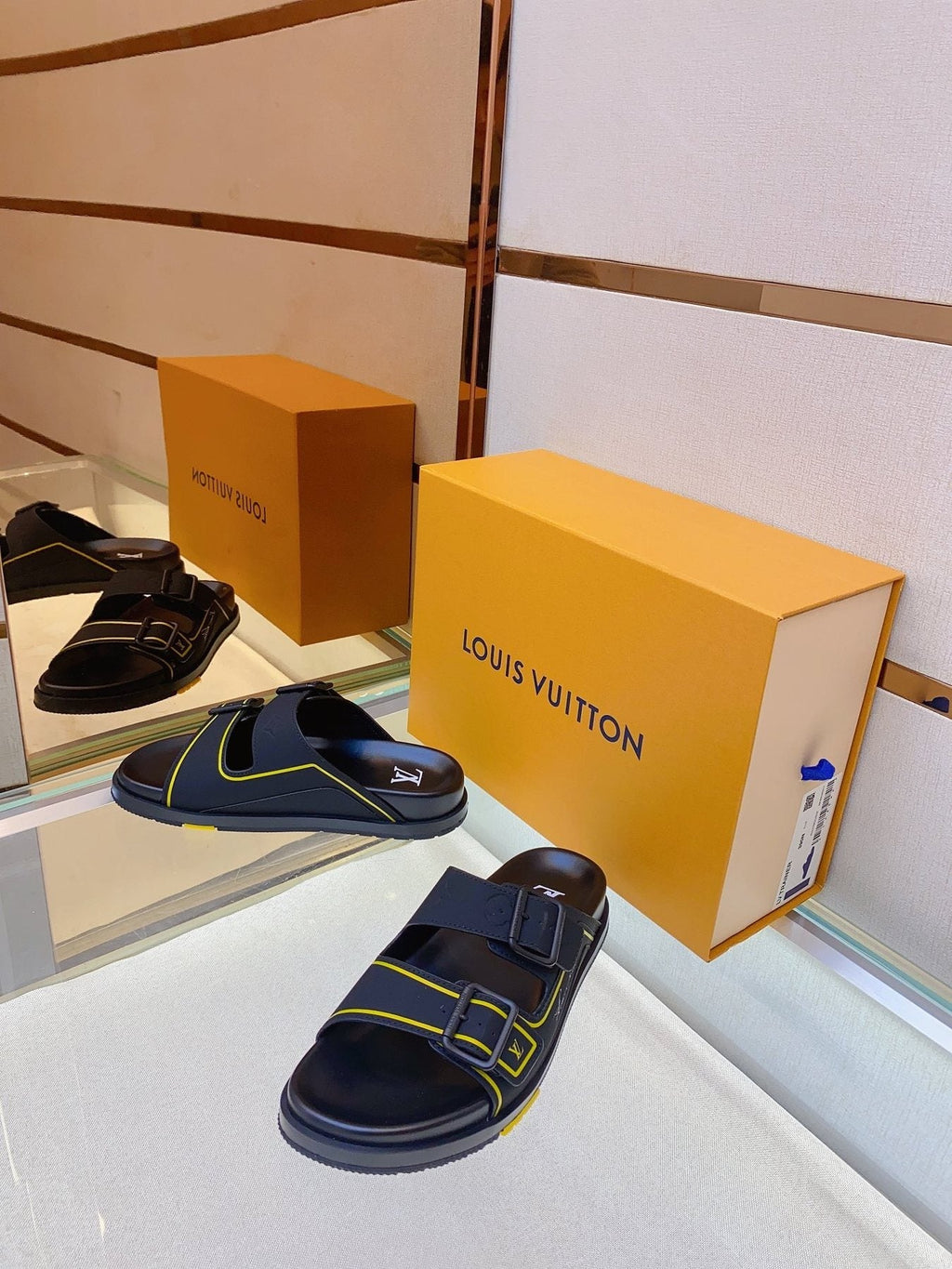 Louis Vuitton Two-Buckle Slide Sandals — side