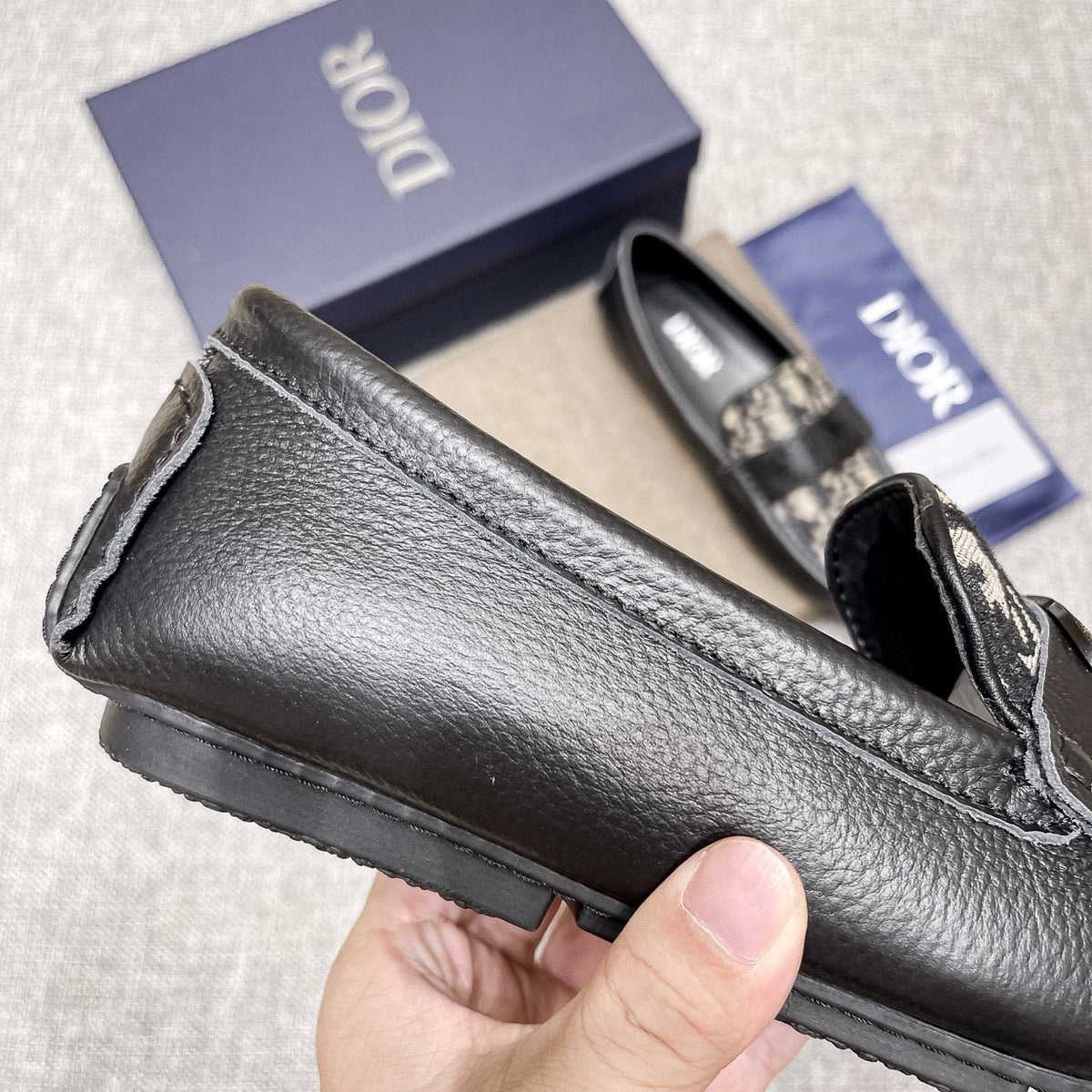 Dior Patterned Strap Loafers — side
