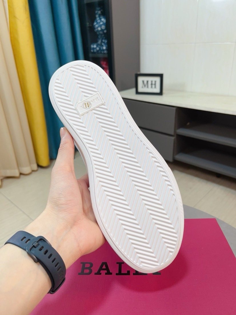 BALLY Red Stripe Low-Top Sneakers — back