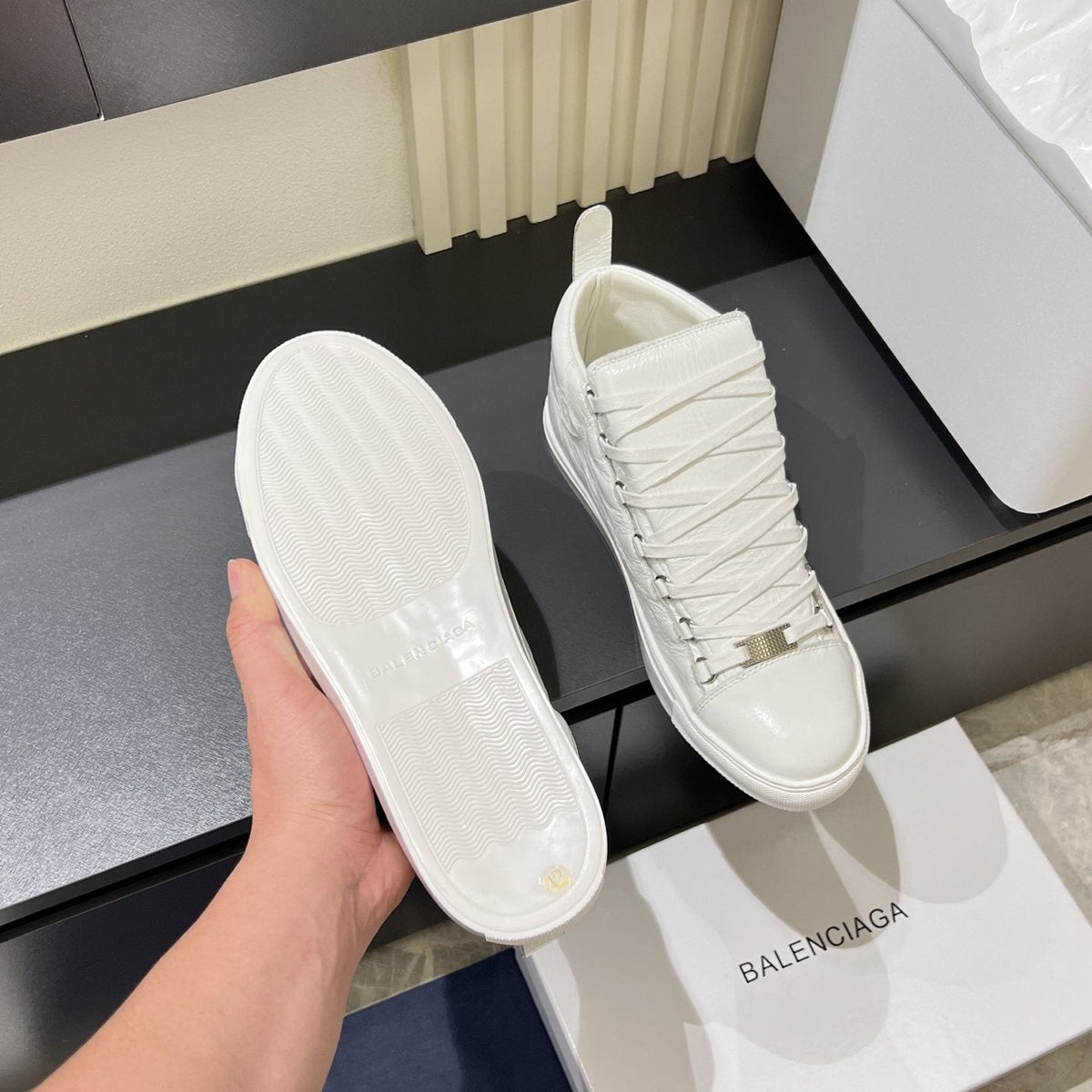 Balenciaga High-Top Lace-Up Sneakers — model