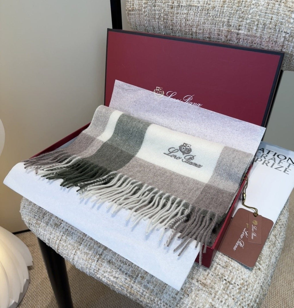 Loro Piana Fringed Plaid Scarf — front