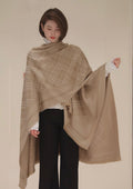 Fringed Check-Inspired Shawl — hero