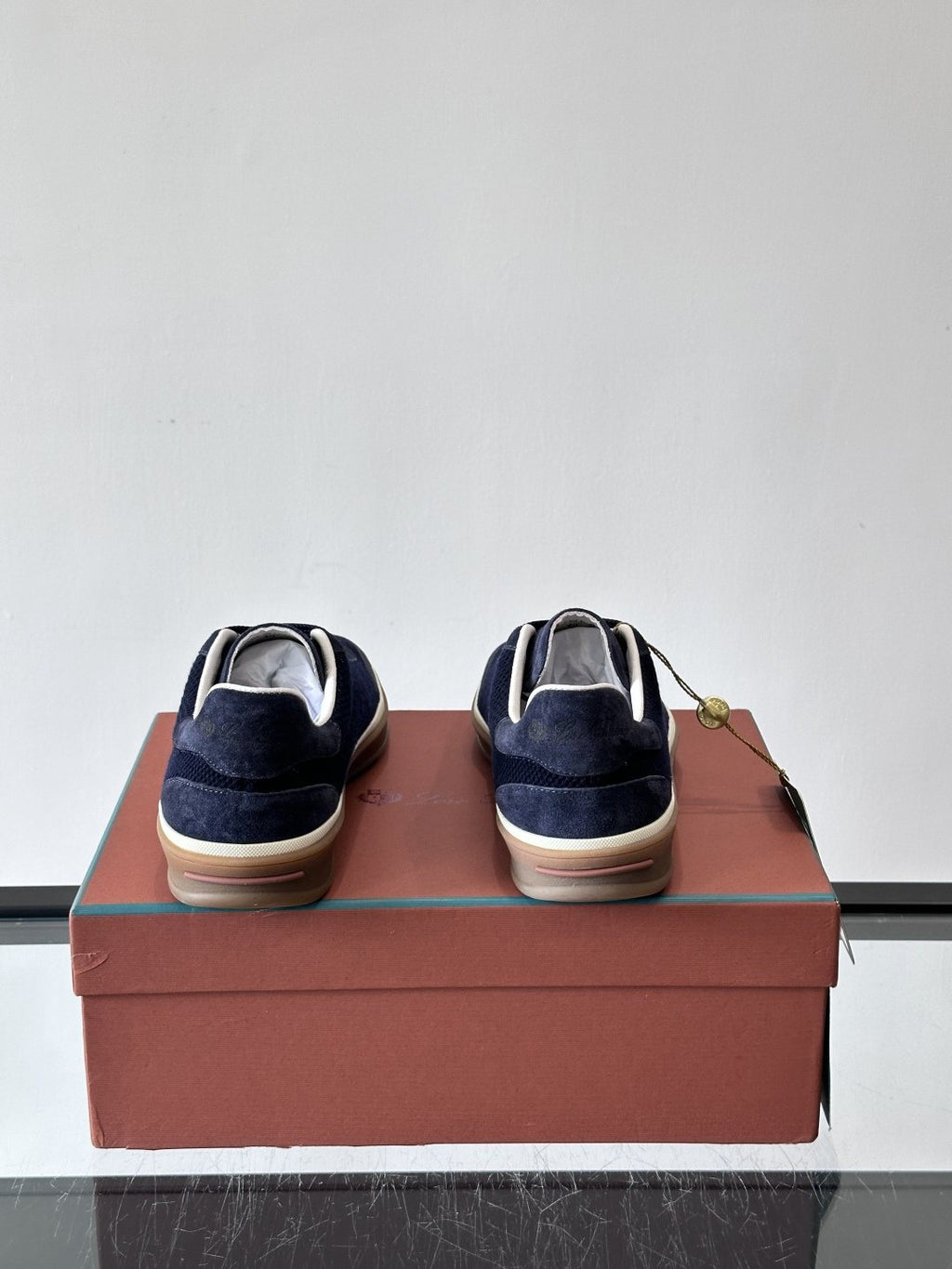 Loro Piana Black Cream Sole Sneakers — back