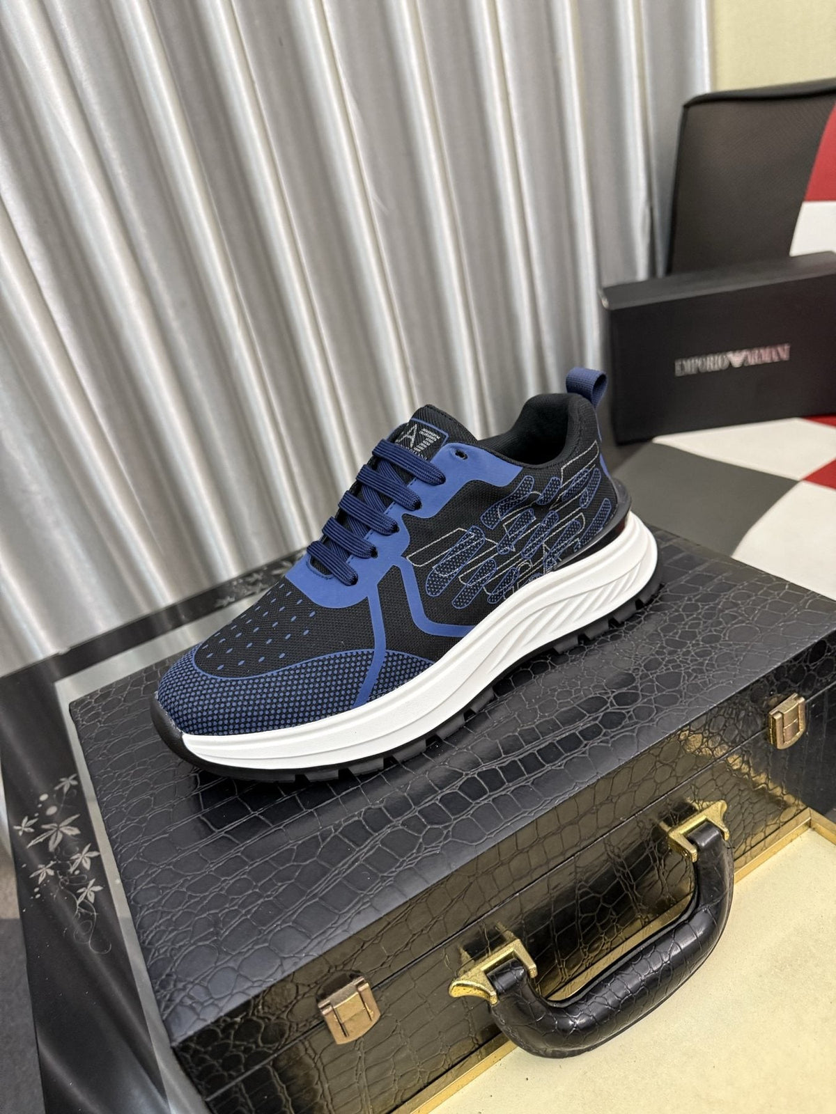 Emporio Armani White Low-Top Sneakers — front