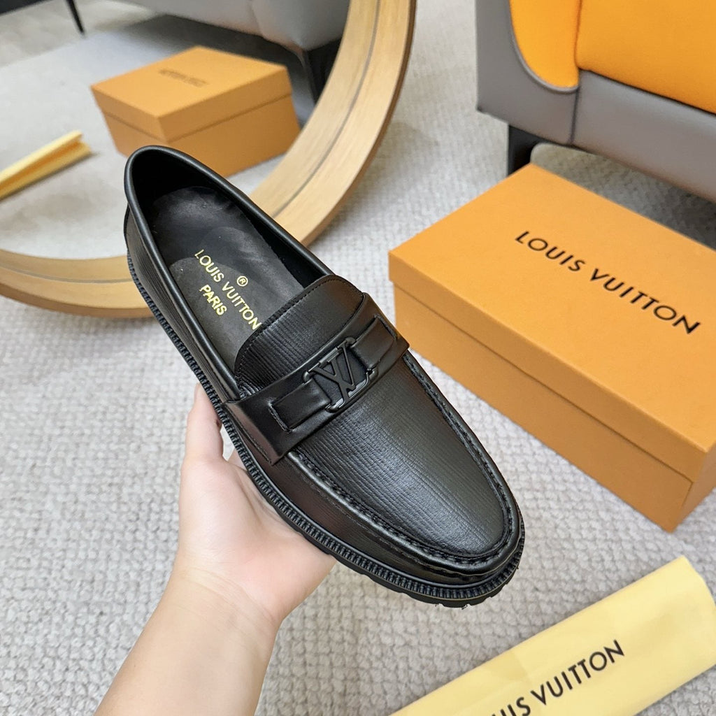Louis Vuitton Textured Lug Sole Loafers — detail